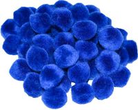 Merkloos Moebius Creativ Pompons - 35x - donker blauw - 25 mm - hobby/knutsel materialen