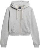 Superdry Essential Logo Cropped Zip Hoodie Dames Glacier Grey Marl