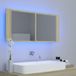 Maison Exclusive Armoire miroir de salle de bain LED, finition chêne Sonoma, dimensions 100 x 12 x 45 cm, matériau : acrylique