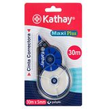 Kathay 86028999 Maxi Plus schrijfcorrectietape, 5 mm x 30 m, willekeurige kleuren: groen en blauw, sneldrogend