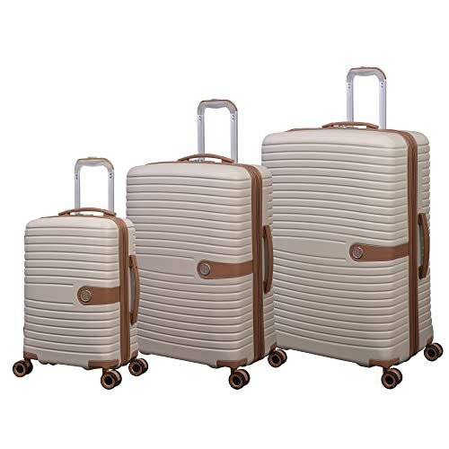 it luggage Omvat 3-delige hardside 8 wiel uitbreidbare spinner set, crème, 3-delige set, het bagage omvat 3-delige hardside 8 wiel uitbreidbare spinner set