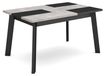 Table de salle à manger, 140 x 90 cm, mélamine, pieds en bois, convient pour 6 personnes, aspect béton