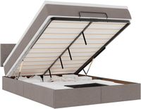 vidaXL Bed met matras 140x190 cm stof taupe