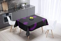Bonamaison Tafelkleed, Anti-Mold, Sneldrogend, Waterdicht, 100% Polyester Tafellaken, Paars, zwart, 140 x 140 Cm