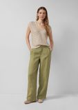 s.Oliver Pantalon W44 X L32 Olive Green Linen Regular Fit