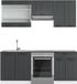 Vicco Fame-Line Complete keukeneenheid – 200 cm sans plan de travail Anthracite style champêtre/Blanc