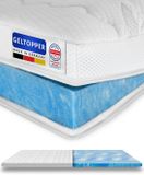 AM Qualitätsmatratzen Premium Gelschuim Topper 90x210cm (SG50) - Hoogte 6 cm - Memory foam mattress topper 90 x 210 - TENCEL Lyocell tijk - Gel Matrastopper voor matras en boxspringbed