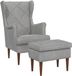 vidaXL Fauteuil met Voetenbank 2-delig Lichtgrijs Fluweel