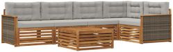 vidaXL Acacia Houten Loungeset 6-delig Naturel et Gris Clair