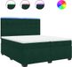 vidaXL Lit boxspring avec matelas, vert foncé, 200x200 cm, velours