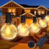 Guirlande lumineuse solaire, 12 mètres, 20 LED, IP65, 8 modes, lumière blanc chaud