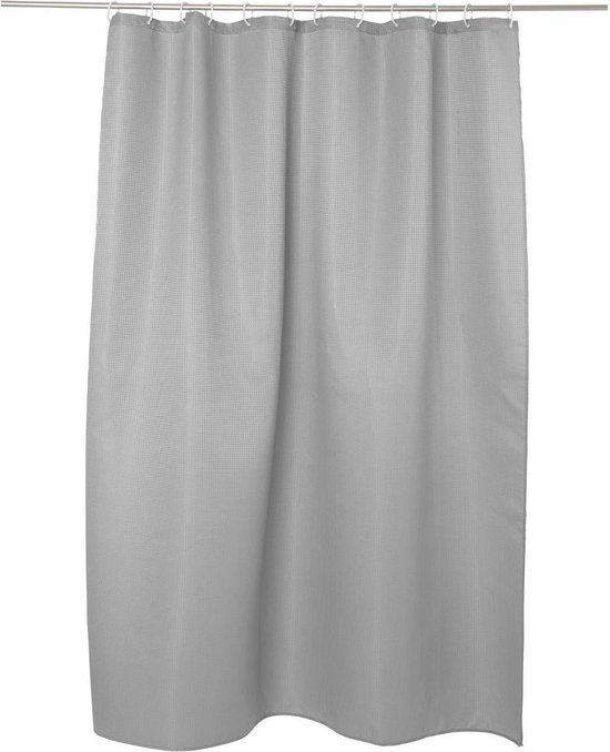 Atmosphera Douchegordijn Honingraat Effect Grijs - 180 x 200 Cm - Polyester