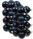 Othmar Decorations Bv 32x stuks kerstversiering kerstballen donkerblauw van glas - 8 cm - mat/glans - Kerstboomversiering