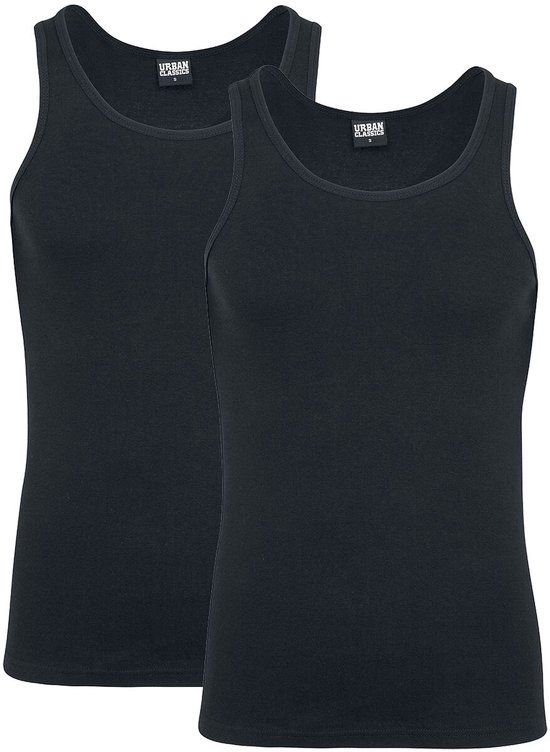Urban Classics 2-Pack Seamless Heren Tanktop - Zwart - XXL