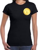 Bellatio Decorations Kampioen T-shirt gouden medaille zwart - dames - Winnaar shirt Nr 1 XL