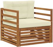 vidaXL Buitensofa Massief Acacia Hout en Polyester Natuurlijk en Crème