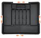 Unyqoos® Uittrekbare, verstelbare besteklade, 33–56 cm | BPA-vrij plastique, vaatwasmachinebestendig, met uitneembaar messenrek voor 4 steakmessen