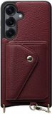 AVY Leren Hoesje Geschikt voor Samsung Galaxy S25 Plus / S24 Plus | Met Magnetische Kaarthouder | Compatibel met MagSafe | Leather Case met Wallet | Burgundy