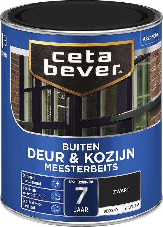 Cetabever Deur & Kozijn Meesterbeits Dekkend Zwart 750 ml