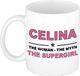 Bellatio Decorations naam cadeau mok - Celina - Woman Myth Supergirl - koffiemok - 300 ml - collega - moederdag