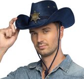 Boland Hoed cowboy Tennessee - 59 cm - Blauw - Polyester
