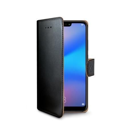 Celly WALLY744 - Mobiele telefoon behuizing - zwart - kunstleer - P20 Lite