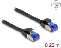 Delock RJ45 Network Cable Cat.6A S/FTP Slim 0.25 m black