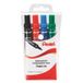 Pentel N50 permanente marker, conische punt, zwart/blauw/rood/groen, 4 stuks