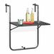 Relaxdays Balkontafel Inklapbaar, Hangend, Verstelbaar, Rotan Look, Zwart