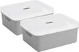 Sunware opbergbox - 2x stuks - 24 liter - lichtgrijs - kunststof - transparante deksel - 45x35x18 cm - Sigma serie