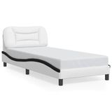 VidaXL Bedframe Hvar Kunstleer Wit en Zwart 80x200 cm