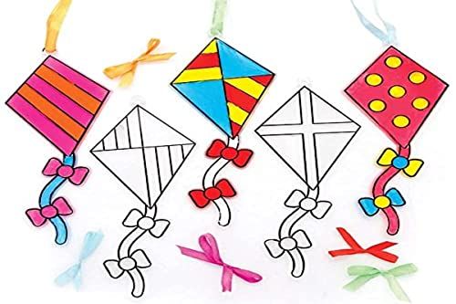 Baker Ross FE407 Vlieger Zonnevanger Decoraties - pakket van 10, Glas in Lood Effect voor Kinderen om te Versieren en Tentoon te Stellen voor Knutselactiviteiten.
