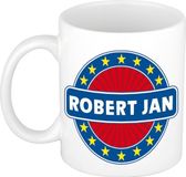 Bellatio Decorations - Robert Jan voornaam - koffiemok - beker - wit/blauw - 300 ml
