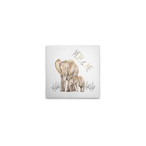 A.S. Création Canvas foto olifanten - wandafbeelding in beige, grijs - 40 x 40 cm - DD129424