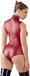 Cottelli Collection Wetlook Body met Tweeweg Rits Rood Maat L