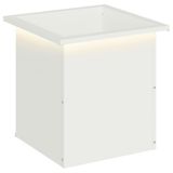 vidaXL Jardinière de jardin avec LED Blanc 40 x 40 x 40 cm Acier