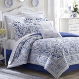 Laura Ashley Queen Dekbedovertrek Set Katoen Blauw