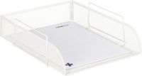 Merkloos Relaxdays Stapelbare brievenbak voor A4 papier - Postbakje voor kantoor - Metaal - Wit - 25 x 34 cm