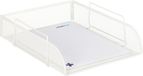 Merkloos Relaxdays Stapelbare brievenbak voor A4 papier - Postbakje voor kantoor - Metaal - Wit - 25 x 34 cm