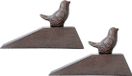 Esschert Design Butoir/cale oiseau - 2x - fonte - brun foncé - 15 x 6.5 x 9 cm
