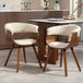 Yumi Ensemble De 2 Chaises De Salle À Manger, Chaises De Cuisine Rembourrées Avec Dossier Incurvé Et Pieds En Bois Massif, Beige