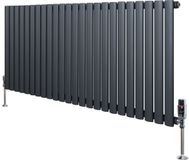 MonsterShop Monster Group BV Ovale radiator 1 kolom - 600x1440 mm - Antracietgrijs - thermostaatkraan