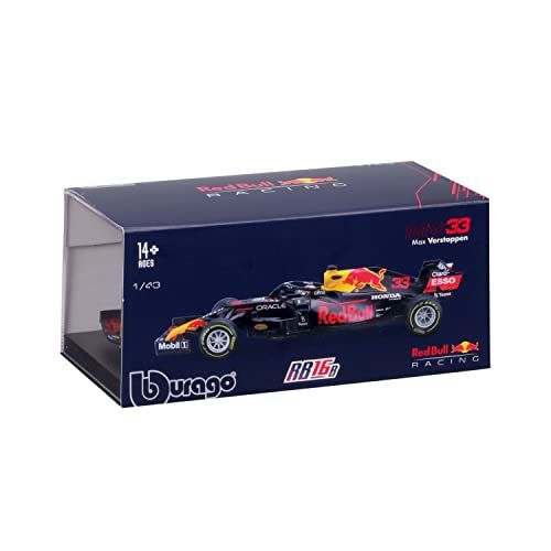Bburago B18-38056V 1:43 F1 Aston Martin ROOD Bull Racing RB16B met helm Verstappen, diverse kleuren