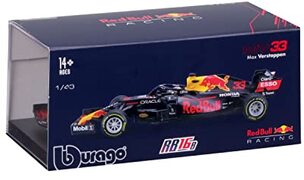 Bburago B18-38056V 1:43 F1 Aston Martin ROOD Bull Racing RB16B met helm Verstappen, diverse kleuren