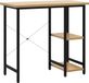 vidaXL Computerbureau 80x40x72 cm MDF metaal zwart lichteikenkleurig
