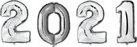 Shoppartners Bv 2021 Folie Ballonnen - Zilver - 100 cm - Oud en Nieuw Versiering