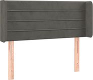 vidaXL Hoofdbord - 93x16x78/88 cm - Donkergrijs - Fluweel