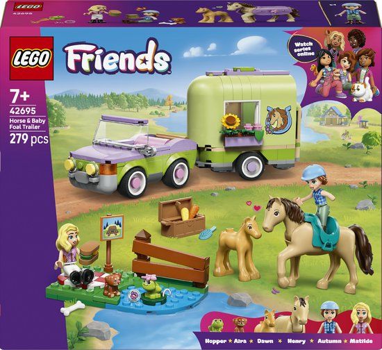 LEGO Friends 42695 Trailer met Paard en Veulen Bouwstenen Multicolor