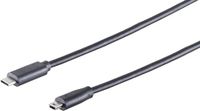 1x USB-C adapterkabel, Mini-B, 2.0, zwart, 1m