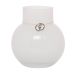 ERNST Vase en verre rond et blanc H10 cm Ø9 cm